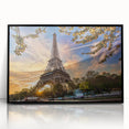 Large abstract wall art depicting a stylized Paris skyline in black and white, framed in acrylic.