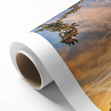 Art Deco poster of Paris skyline in pastel shades on rolled canvas, suitable for nursery wall art or dining room decor.