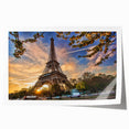 Extra large rolled print of a Parisian street scene in muted pastel shades, ideal for dining room decor.