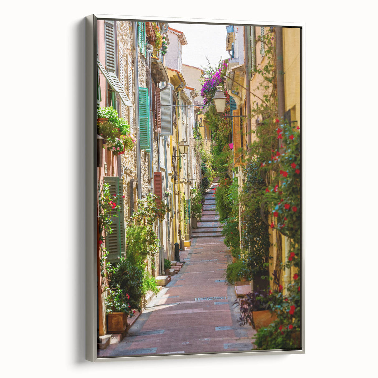 Landscape art painting depicting the Provence region, with vibrant colors on framed canvas, ideal for living room decor.