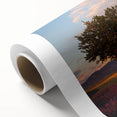 Art Deco poster of a serene South France landscape in pastel shades on rolled canvas, ideal for nursery wall art.