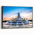 Black and white framed canvas of Versailles landscape, ideal for bedroom wall art with a vintage poster style.