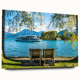 Acrylic print of a Bavarian landscape in muted earth tones, ideal for bedroom or dining room art.
