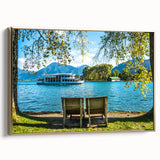 Framed canvas depicting a vintage-style Bavarian landscape in muted earth tones, ideal for bedroom wall art.