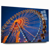 Large abstract wall art of Munich skyline in muted blue and gray tones on acrylic glass.