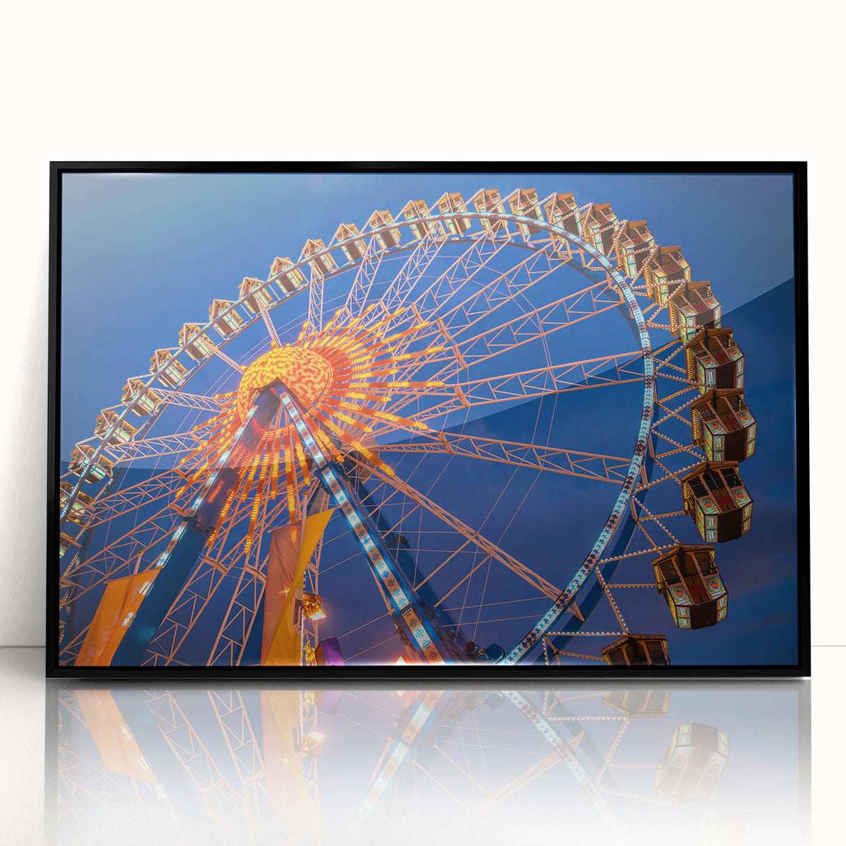 Large abstract wall art featuring Munich cityscape in muted gray tones, framed in black acrylic.