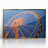 Acrylic print of Munich scenery in art deco style with gold frame, suitable for modern nursery decor.