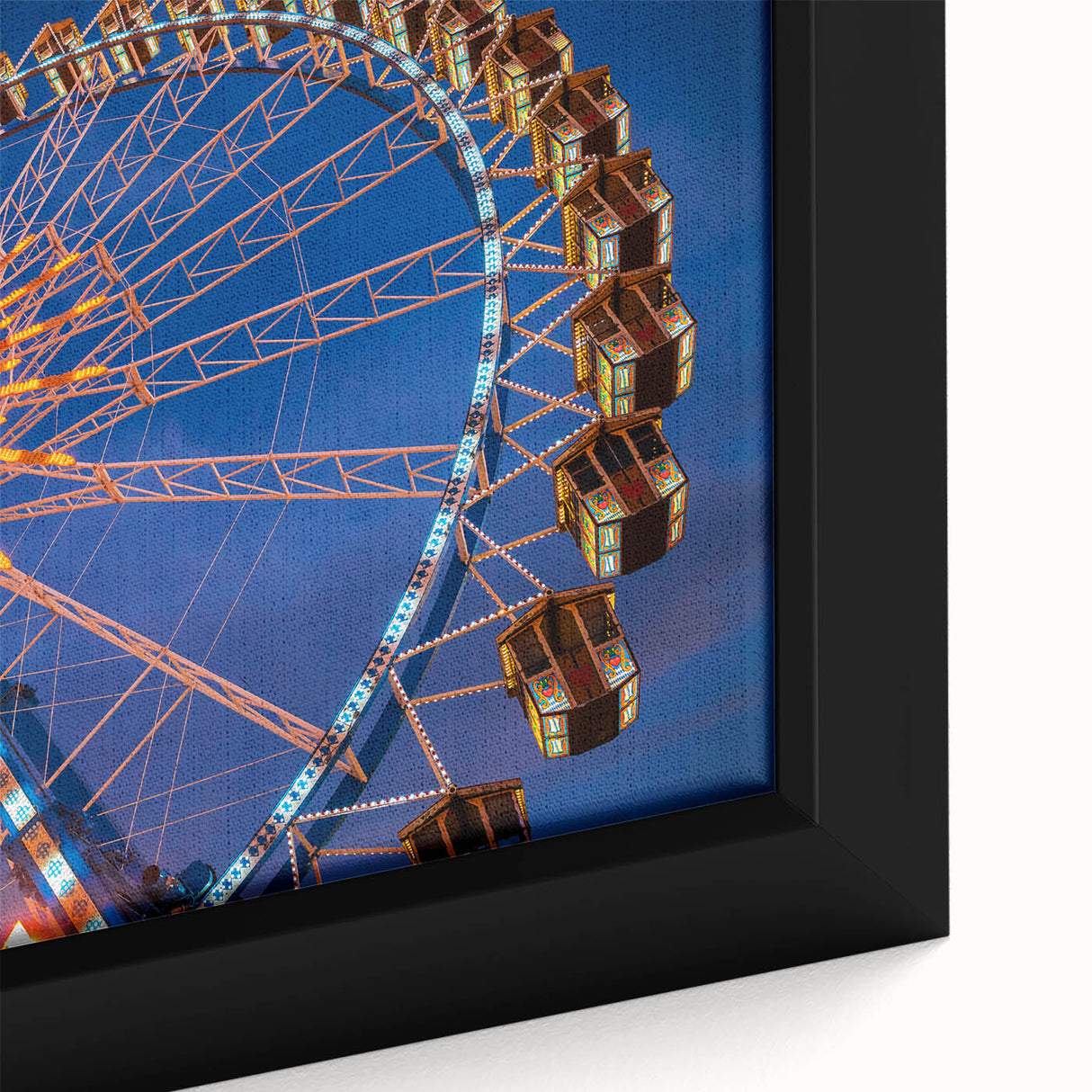 Black framed canvas featuring a textured, colorful depiction of Munich's skyline, ideal for extra large living room wall art.