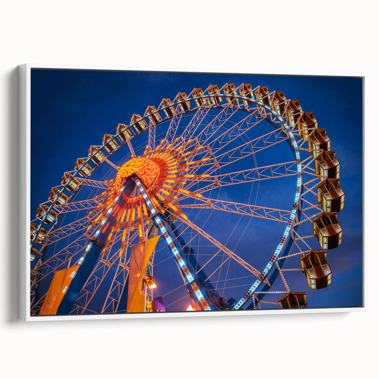Vintage poster art of Munich skyline in vibrant colors on extra large framed canvas, ideal for living room decor.