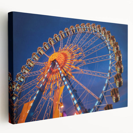 Munich cityscape in muted gray and blue tones on a large stretched canvas, ideal for kitchen wall art.