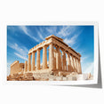 Extra large rolled print featuring a scenic Athens landscape in muted earth tones, ideal for dining room wall art.