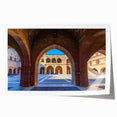 Scenic view of Rhodes, Greece in pastel shades on a rolled canvas, ideal for art wall dining room.