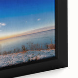 Extra large black canvas wall art featuring a textured, colorful abstract of a European scene, ideal for living room decor.