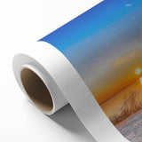 Art Deco style poster featuring a scenic European landscape on rolled canvas, ideal for nursery wall art.