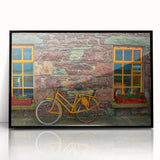 Large abstract wall art featuring a stylized Irish landscape in muted green and blue tones on framed acrylic.