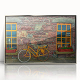 Framed acrylic print of a serene Irish landscape in muted green and blue tones, ideal for modern art wall decor.