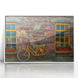 Mid-century modernist art depicting a serene Irish landscape in pastel shades, framed acrylic, ideal for nursery wall art.