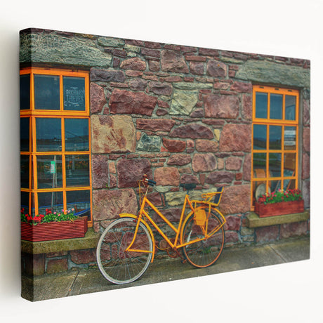 Scenic Irish landscape on large stretched canvas, featuring lush green fields under a cloudy sky, ideal for kitchen wall art.