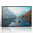 Large abstract wall art depicting the Dolomites in Italy, featuring muted earth tones on a framed acrylic panel.