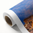 Art deco poster of Milan scenery with pastel shades, ideal for nursery wall art or dining room ambiance.