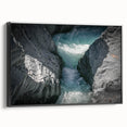 Black and white framed canvas of Mount Etna in a vintage poster style, ideal for bedroom wall decor.