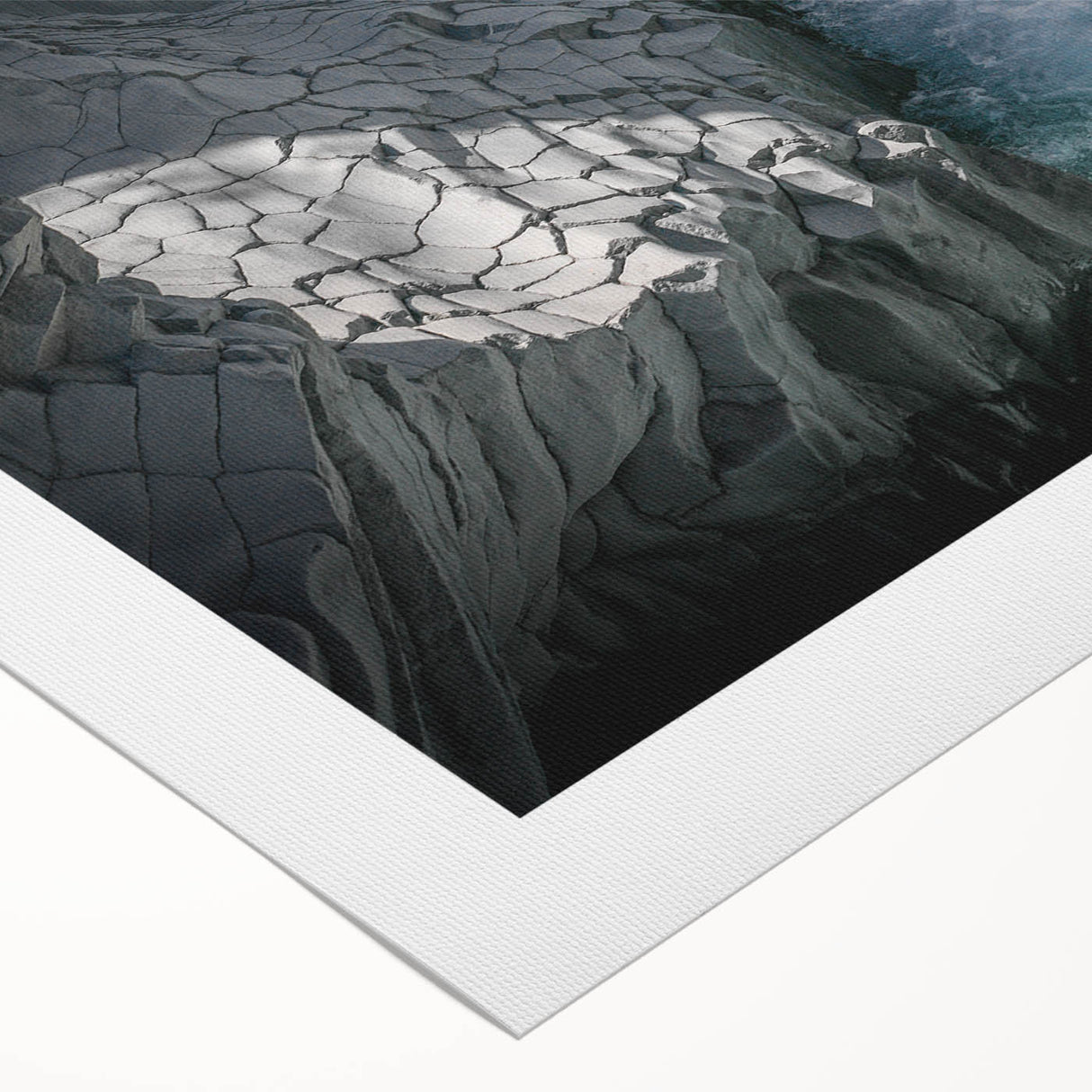 Art deco poster of Mount Etna in muted earth tones on rolled canvas, suitable for dining room wall art.