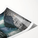 Extra large wall art featuring line art flowers with Mount Etna backdrop, printed on rolled canvas.