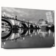 Acrylic print of a Rome cityscape with muted earth tones, ideal for dining room decor.
