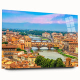 Acrylic print of a Tuscan landscape in muted earth tones, ideal for bedroom or dining room art.