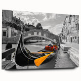 Acrylic print of a Venice scenery with reflective water in muted earth tones, suitable for bedroom or dining room art.