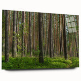 Large abstract wall art of a European Lithuania scenery in muted earth tones on acrylic glass.