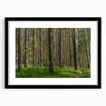 Abstract art print featuring a colorful, textured depiction of a European scenery in a black framed mat.