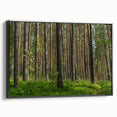 Black and white framed canvas depicting a vintage European landscape, ideal for bedroom wall art.