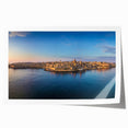 Rolled print of a European Malta landscape in soft pastel shades, ideal for art wall dining room decor.