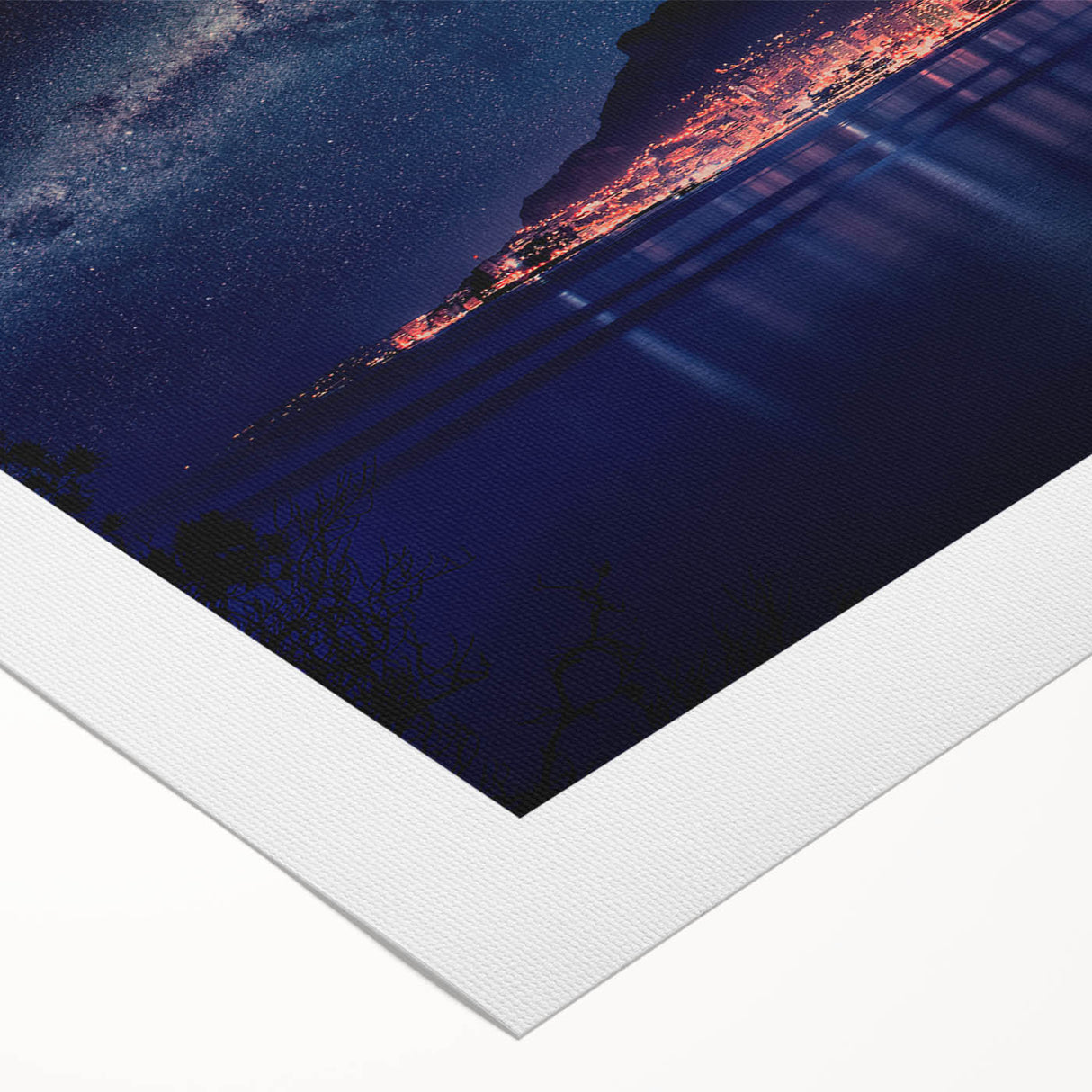 Art deco poster of Monaco scenery in muted blue and beige tones on rolled canvas, suitable for dining room wall art.
