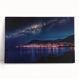 Black and white photograph of Monaco scenery on a large stretched canvas, ideal for kitchen wall art.