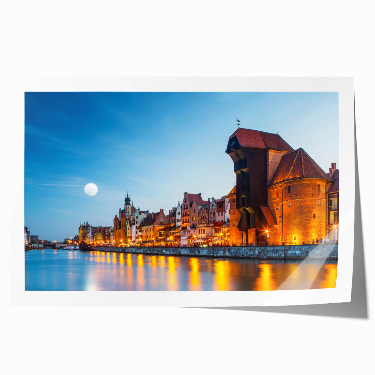 Rolled print of a Polish landscape with lush greenery and a river, ideal for dining room wall art.