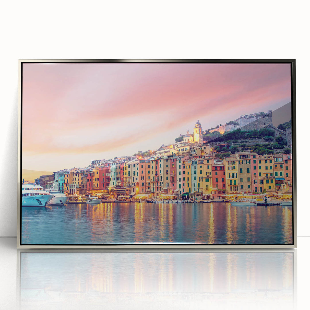 Large art print of Porto scenery in muted blue and grey tones on a framed acrylic, ideal for modern art wall decor.