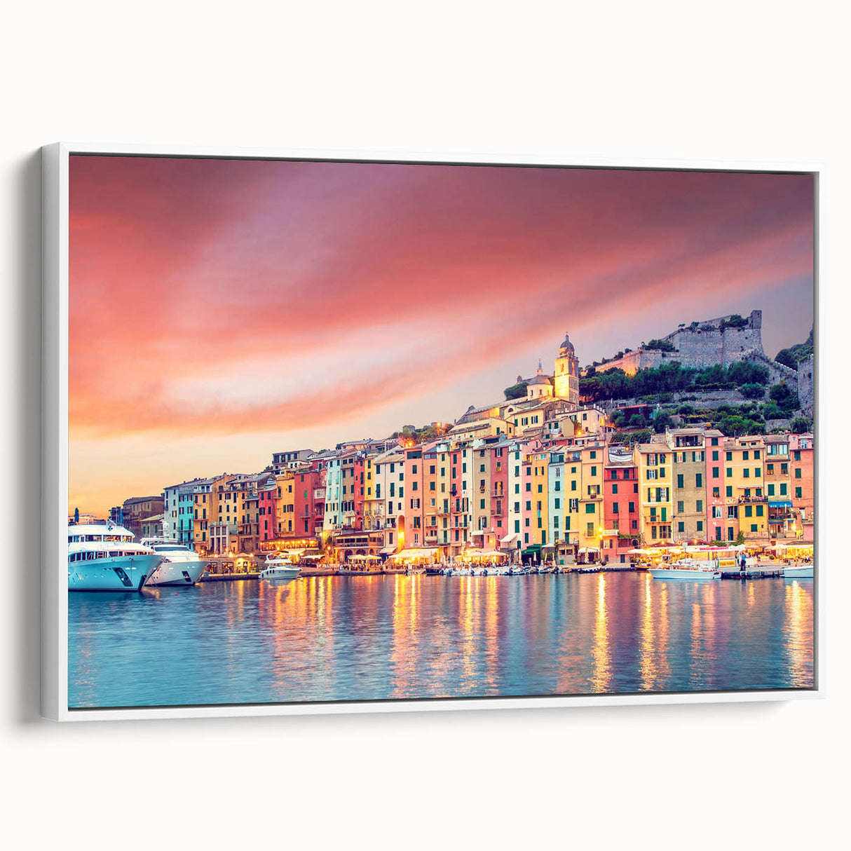 Vintage poster art of Porto, Portugal featuring colorful art on extra large framed canvas, ideal for living room decor.