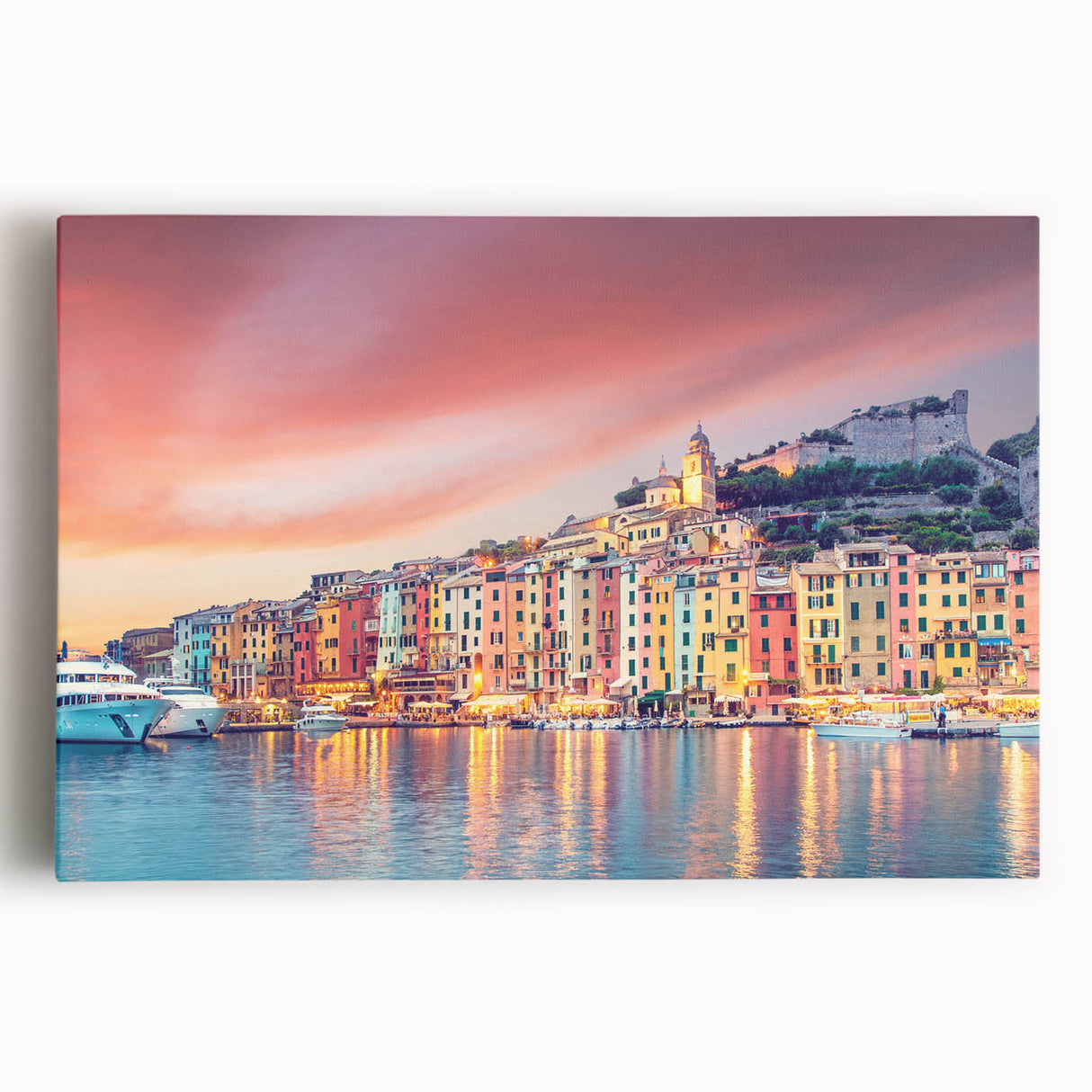 Black and white photograph of Porto's cityscape on stretched canvas, ideal for kitchen wall art.