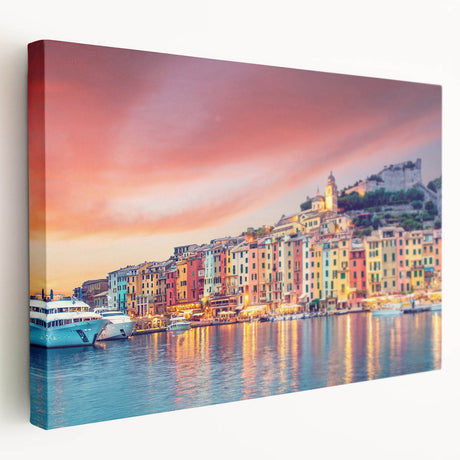 Stretched canvas of Porto, Portugal scenery in muted earth tones, ideal for kitchen wall art.