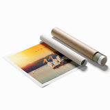 Extra large rolled print of a floral Romanian scenery in muted earth tones, ideal for classy bathroom wall art.