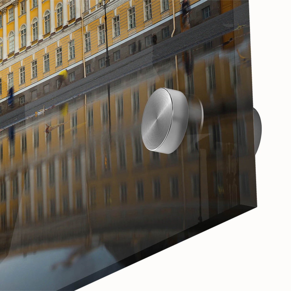 Large abstract depiction of St. Petersburg on acrylic glass in mid-century modernist style, ideal for dining room art.