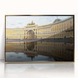 Art deco poster of Saint Petersburg scenery in gold frame, ideal for modern art wall decor.