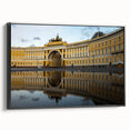 Black and white framed canvas of a vintage Petersburg landscape, ideal for bedroom decor.