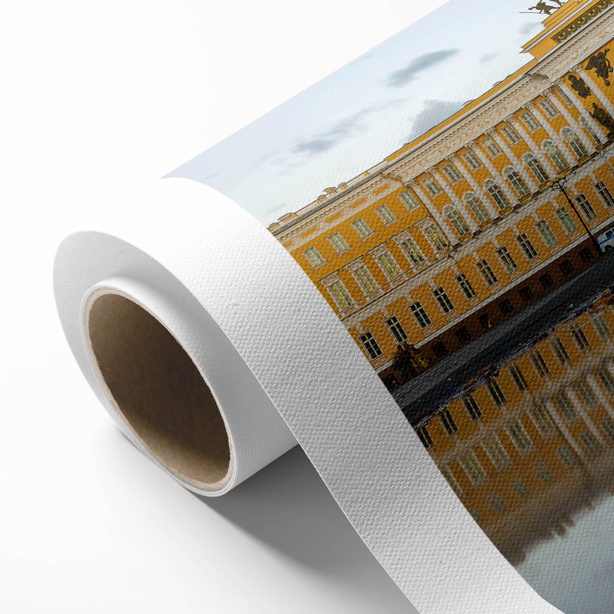 Art Deco poster of Saint Petersburg scenery in pastel shades on rolled canvas, ideal for nursery wall art.