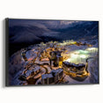 Black and white framed canvas of a vintage Sochi landscape, ideal for bedroom wall art.