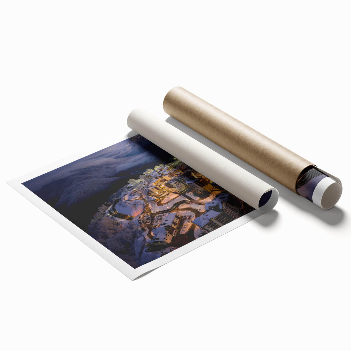 Extra large rolled print of Sochi scenery with vibrant green and floral elements, ideal for classy bathroom wall art.