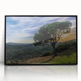 Large abstract wall art of Andalucia, Spain in vibrant hues on a black framed acrylic, ideal for modern living room decor.