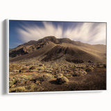 Vintage poster art of a European scenery in vibrant colors on an extra-large white-framed canvas.
